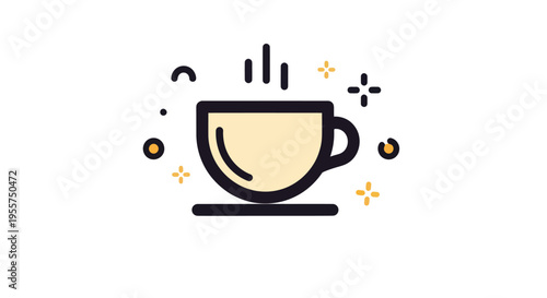 Steaming cup of coffee icon