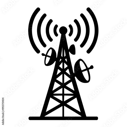 radio tower with radio illustration vector