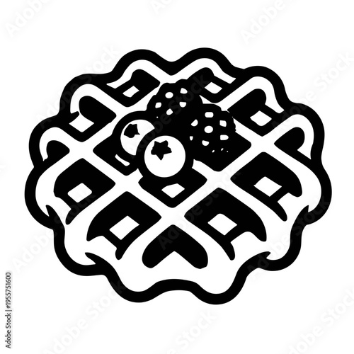 vector illustration of an silhouette waffles