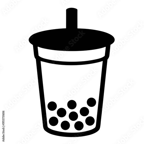 boba drink icon illustration vector