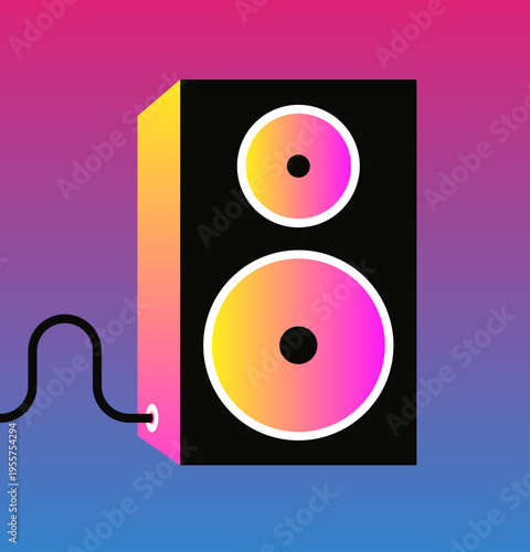 Minimal Speaker Modern Audio Device Illustration