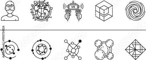 A collection of icons related to technology and tools