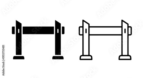 Hurdle barrier icon black silhouette and outline vector