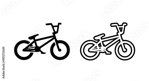 Bmx bike icon vector, bicycle silhouette for extreme sports and recreation