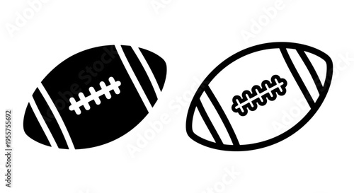 American football, silhouette and outline illustration
