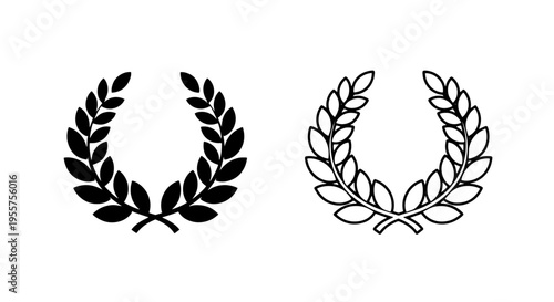 Laurel wreath icon: symbol of victory, peace, and honor