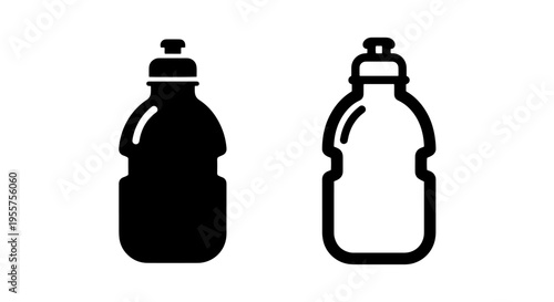 Plastic bottle icon, beverage container symbol, drink packaging graphic, vector