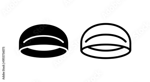 Bowl black and white icon set vector
