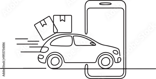 Minimalist kitchen stand mixer art, a singular unbroken line flowing effortlessly to depict baking preparation and culinary joy