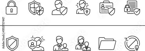 A collection of security and protection icons