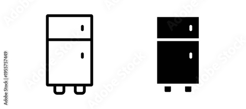 Fridge icon in black color for website or app.