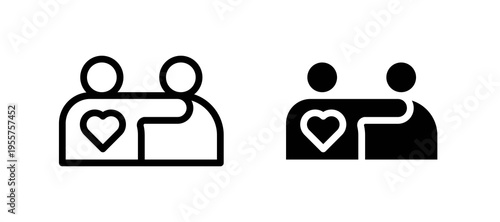 Friends icon in black color for website or app.