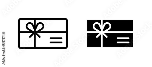 Gift voucher icon in black color for website or app.
