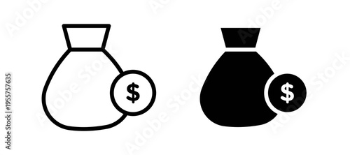 Income icon in black color for website or app.