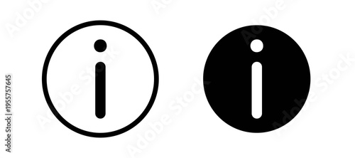 Info icon in black color for website or app.