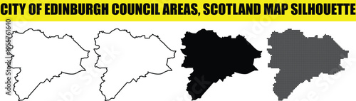 City of edinburgh council areas scotland map silhouette. stock vector isolated on background