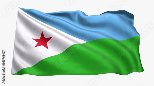 Djibouti_Realistic_Flag_animated_Seamless_Loop