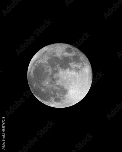 Full moon on black background