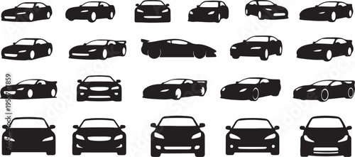 Set of 20 Minimalist Car Icons – Professional Transportation and Logistics Symbols