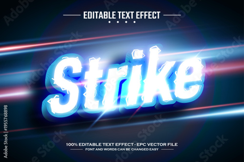 Strike 3D editable text effect template