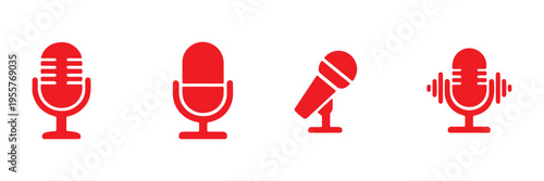 Microphone icon set. black vector icon. microphone logo icon vector. Mic, voice recorder concept. vector illustration eps 10.	