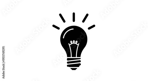 Light Bulb Icon Isolated on White Background Concept