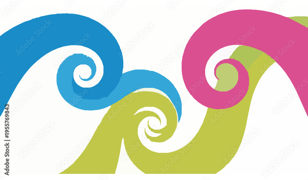Fototapeta premium Vibrant Colorful Spiral Abstract Background Vector Illustration