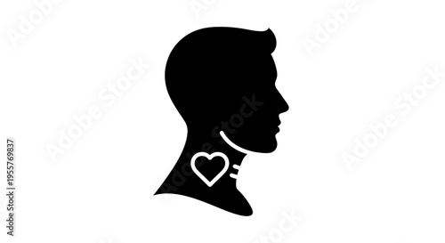 Thyroid Health Check Up Human Silhouette Vector