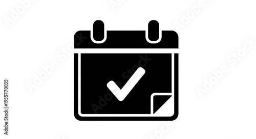 Calendar Icon with Check Mark for Event Scheduled