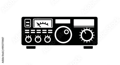 Radio Communication Device Panel Illustration Vector Image