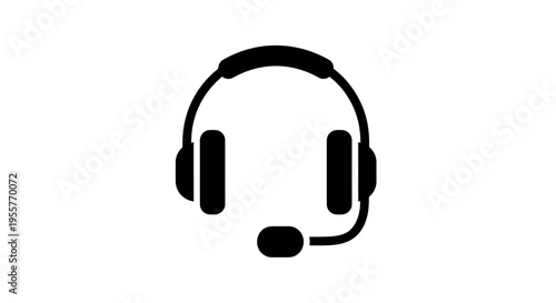Headset Illustration of Customer Service Headphones