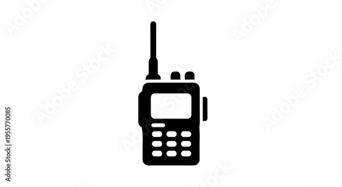 Walkie Talkie Black Silhouette Style Portable Communication Device