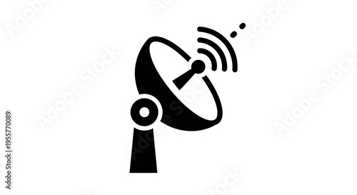 Satellite Dish Antenna Telecommunications Signal Transmission Icon