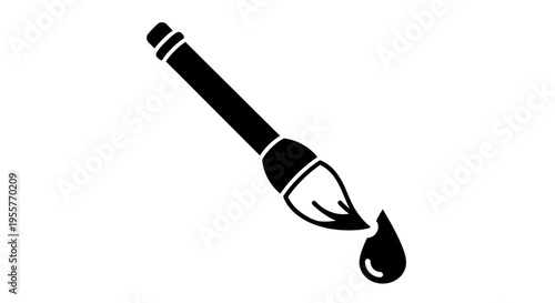 Paintbrush Dripping Paint Artistic Expression and Creativity