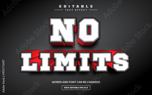 No limits 3D editable text effect template
