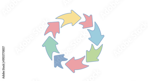 Colorful Arrows in Circular Motion.