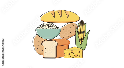 Assorted Breads and Cheese Display.