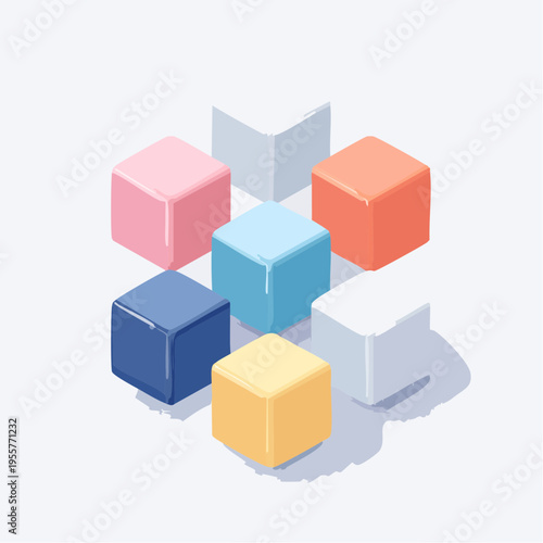 Isometric Cube Pattern Soft Colors