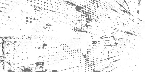 Minimal white grunge texture background, faded halftone dots, scratch paper effect, soft grain, abstract dust overlay, modern graphic design background, monochrome palette, subtle distressed pattern.