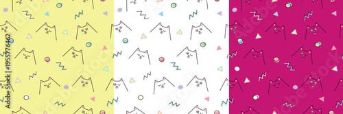 A cute vector seamless pattern featuring kittens