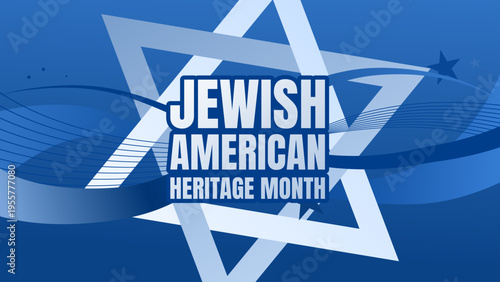 Jewish American Heritage Month banner, vector illustration with Star of David on dark blue background