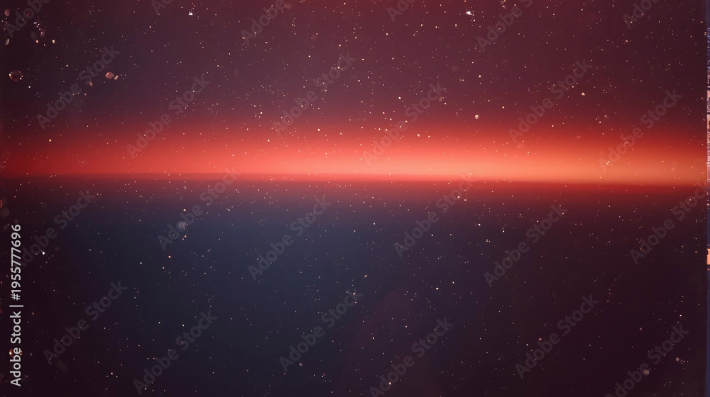 Fototapeta premium Vintage Film Abstract with Red Light Leak on Dark Starry Background