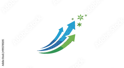 Arrows pointing upwards with stars.