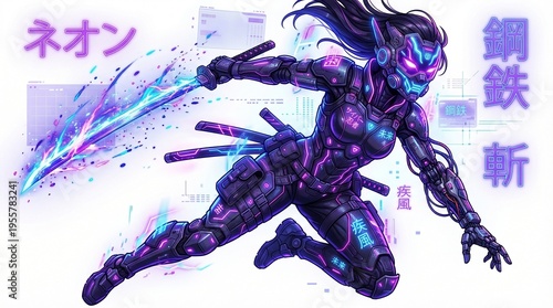Futuristic Neon Shadow Warrior