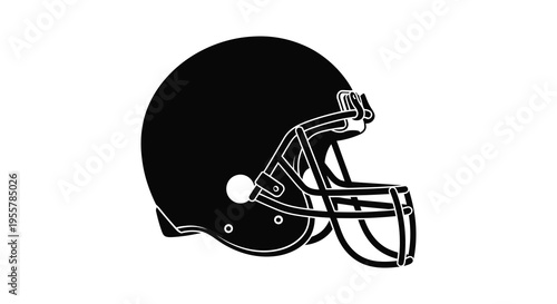 American football helmet depiction in stark contrast a bold silhouette