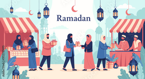 A cozy illustration depicting gifts on a bed, with a lantern and foliage. Perfect for expressing themes of joy, gratitude, and thoughtful giving durin