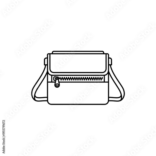 Modern messenger bag with zipper, crossbody strap, urban style icon