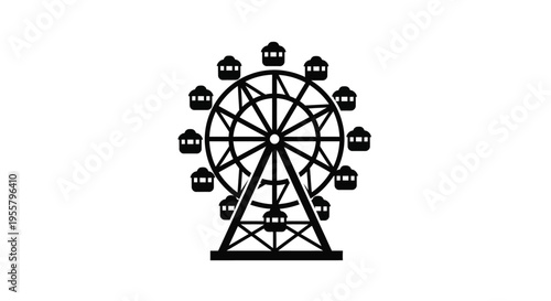 A striking black ferris wheel design a bold silhouette
