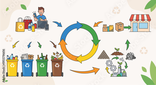 Circular Economy and Sustainable Waste Management Infographic Template