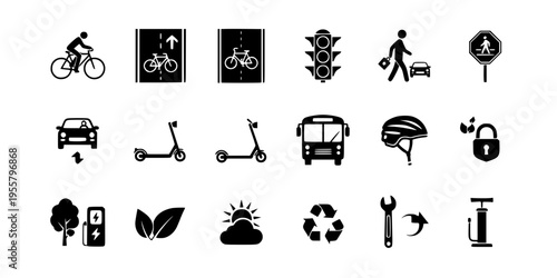 Bicycle Lane Sign Silhouette